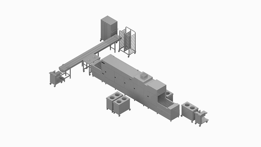 Tračni pomivalni stroj serije MTF Winterhalter – primer načrtovanja